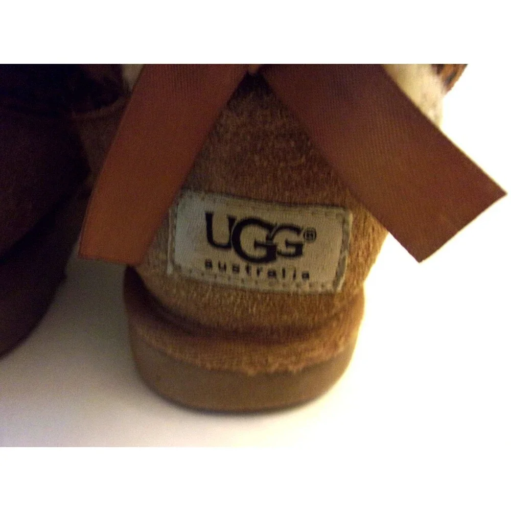 UGG Bailey Bow Boots 1005879T Sz. 12 Toddler Animal Print Suede Shearling